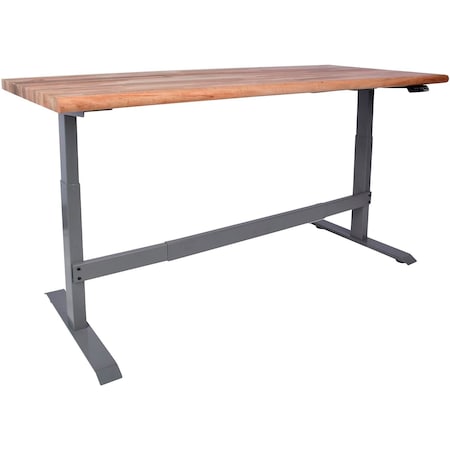Global Industrial Electric Adjustable Height Workbench, Maple Safety Edge, 72inW x 30inD, Gray 338339GY